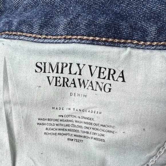 Simply Vera Wang Womens High Rise Distressed Bermuda Jean Shorts Sz 6 New - Picture 5 of 8